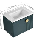 24" Bathroom Vanity with Sink - Compact Design with Soft Close Door for Small Spaces color: Green | size: 28 X 19