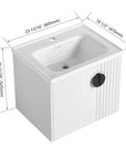 24" Bathroom Vanity with Sink - Compact Design with Soft Close Door for Small Spaces color: White | size: 24 X 19