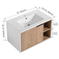 30 Inch Freestanding Bathroom Vanity with Gel Sink, Soft-Close Door & 2/3 Soft-Close Drawers color: Imitative Oak