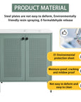 Material detail graphic of 30" mint green 30 inch bathroom vanity with legs with durable steel cabinet | Ace Decor