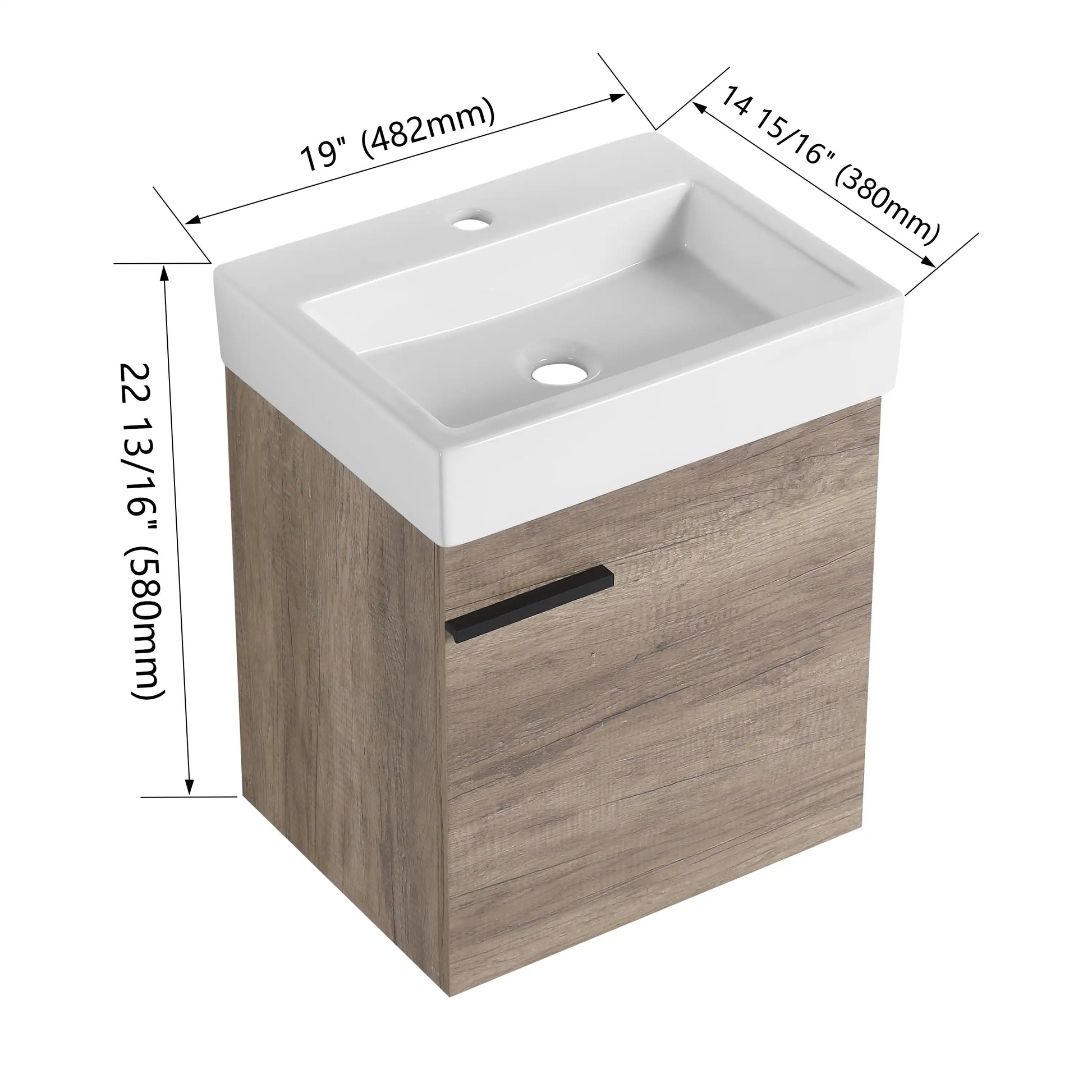 18" Bathroom Vanity with Sink color: Grey