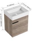 18" Bathroom Vanity with Sink color: Grey