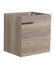 19" bathroom vanity space saver cabinet in rustic oak, angled view | Ace Decor