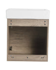 19" bathroom vanity space saver rear view with ceramic sink | Ace Decor