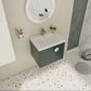 24" Bathroom Vanity with Sink - Compact Design with Soft Close Door for Small Spaces color: Green | size: 24 X 19