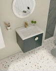 24" Bathroom Vanity with Sink - Compact Design with Soft Close Door for Small Spaces color: Green | size: 24 X 19