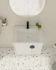 Top view of floating bathroom vanity 24 inch with integrated sink | Ace Decor