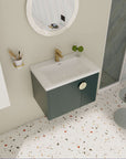 24" Bathroom Vanity with Sink - Compact Design with Soft Close Door for Small Spaces color: Green | size: 28 X 19