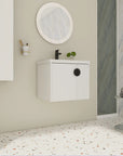 Wall-mounted floating bathroom vanity 24 inch installed in modern bathroom | Ace Decor