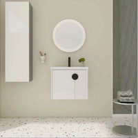 Wall-mounted floating bathroom vanity 24 inch in modern bathroom setting, compact 24 inch design | Ace Decor