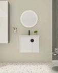 24" Bathroom Vanity with Sink - Compact Design with Soft Close Door for Small Spaces color: White | size: 24 X 19