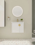 24" Bathroom Vanity with Sink - Compact Design with Soft Close Door for Small Spaces color: White | size: 24 X 19