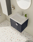 Civetta-Fluted Series 24" Floating Bathroom Vanity with Undermount Sink - Black