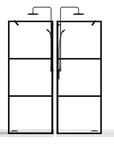 Shower Door Framed 3-Divided Walk-in color:Matte Black