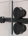 Gorgeous Single Sliding Frameless Tub Shower Door With 3/8 Inch Clear Glass color:matte black