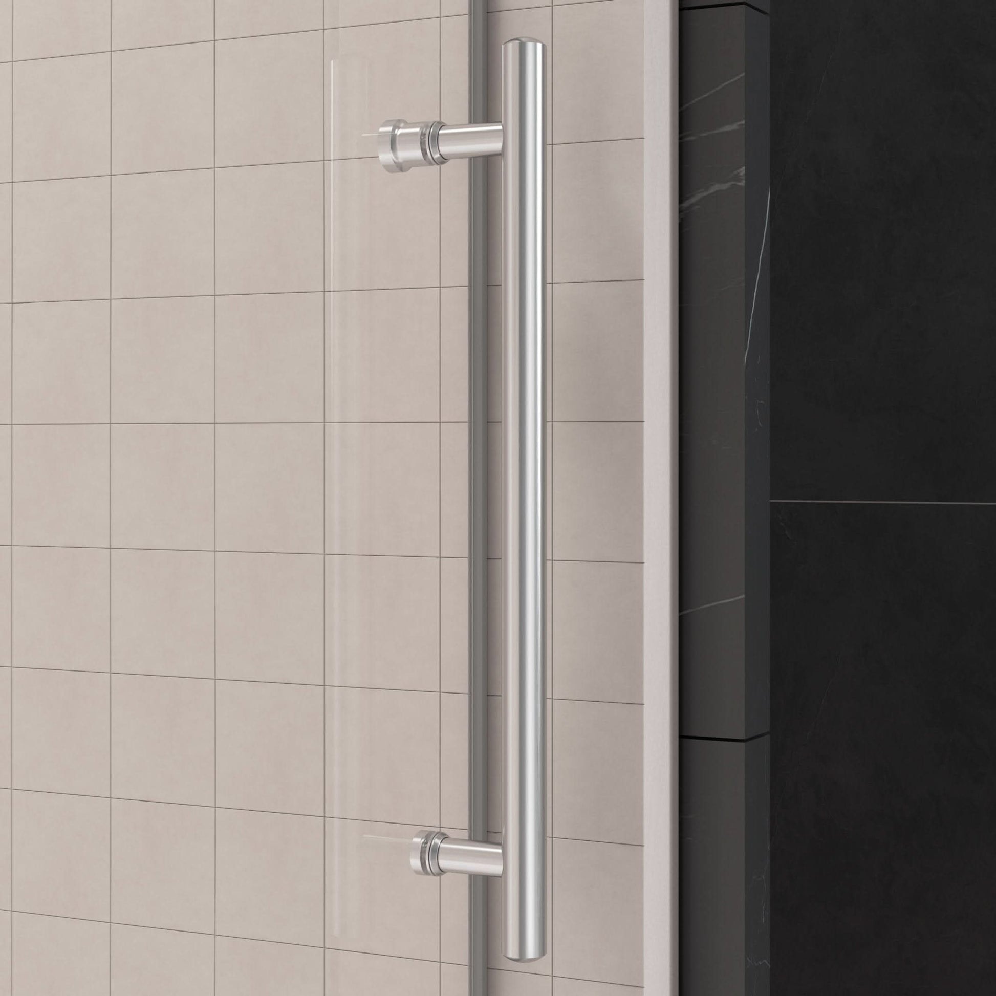 Gorgeous Single Sliding Frameless Tub Shower Door With 3/8 Inch Clear Glass color:brushed nickel