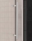 Gorgeous Single Sliding Frameless Tub Shower Door With 3/8 Inch Clear Glass color:brushed nickel