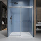 Gorgeous Soft-closing Double Sliding Frameless Shower Door With 3/8 Inch Clear Glass color:brushed nickel