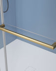 Gorgeous Soft-closing Double Sliding Frameless Shower Door With 3/8 Inch Clear Glass color:brushed gold