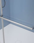 Gorgeous Soft-closing Double Sliding Frameless Shower Door With 3/8 Inch Clear Glass color:brushed nickel