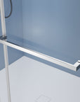 Gorgeous Soft-closing Double Sliding Frameless Shower Door With 3/8 Inch Clear Glass color:chrome