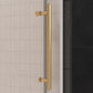 Gorgeous Single Sliding Frameless Shower Door With 3/8 Inch Clear Glass color:brushed gold