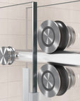 Gorgeous Single Sliding Frameless Tub Shower Door With 3/8 Inch Clear Glass color:brushed nickel