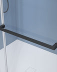 Gorgeous Soft-closing Double Sliding Frameless Shower Door With 3/8 Inch Clear Glass color:matte black