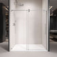 Gorgeous Single Sliding Frameless Shower Door With 3/8 Inch Clear Glass color:chrome