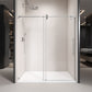 Gorgeous Single Sliding Frameless Shower Door With 3/8 Inch Clear Glass color:chrome