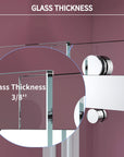 Gorgeous Double Sliding Frameless Shower Door With 3/8 Inch Clear Glass color:chrome