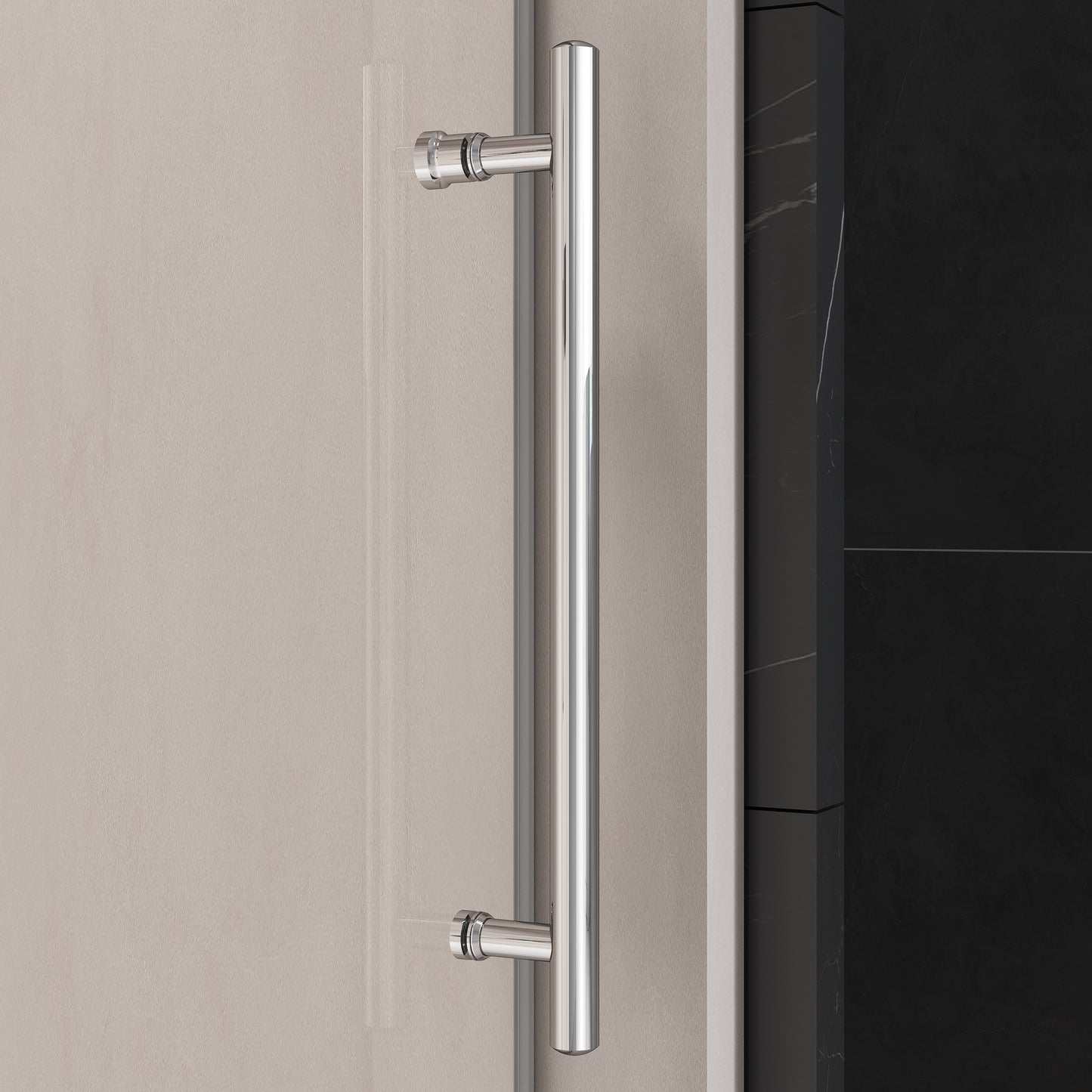 Gorgeous Single Sliding Frameless Tub Shower Door With 3/8 Inch Clear Glass color:chrome