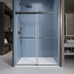 Gorgeous Soft-closing Double Sliding Frameless Shower Door With 3/8 Inch Clear Glass color:matte black