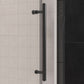 Gorgeous Single Sliding Frameless Tub Shower Door With 3/8 Inch Clear Glass color:matte black