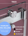 Gorgeous Double Sliding Frameless Shower Door With 3/8 Inch Clear Glass color:brushed nickel