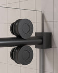 Gorgeous Single Sliding Frameless Shower Door With 3/8 Inch Clear Glass color:matte black