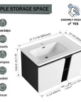 32" wide bathroom vanity dimensions and storage layout illustration | Ace Decor