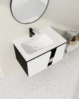 32" wide bathroom vanity with sink, overhead styled bathroom view | Ace Decor