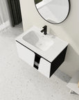 32" wide bathroom vanity in a modern bathroom, top angled room view | Ace Decor