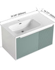 32" Floating Bathroom Vanity with Sink and Soft Close Door size: 36 X 20