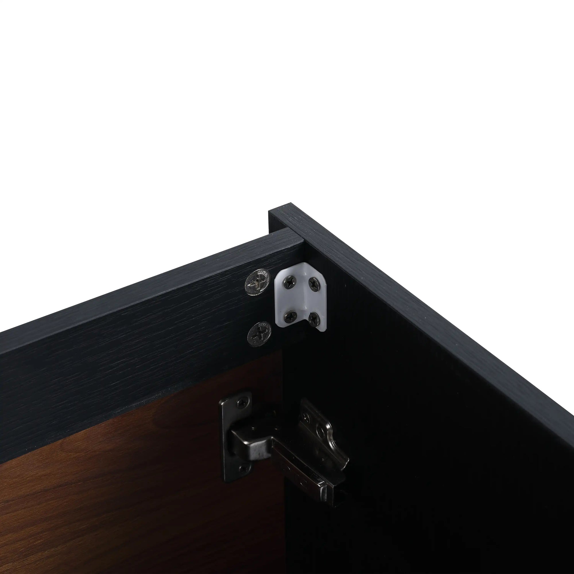 30" brown bathroom vanities soft-close hinge hardware detail | Ace Decor