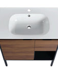 30 Inch Freestanding Bathroom Vanity with Gel Sink, Soft-Close Door & 2/3 Soft-Close Drawers color:Brown Ebony