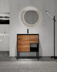 30 Inch Freestanding Bathroom Vanity with Gel Sink, Soft-Close Door & 2/3 Soft-Close Drawers color:Brown Ebony