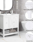 bathroom vanity cabinet with one drawer one package color:white