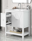 bathroom vanity cabinet with one drawer one package color:white