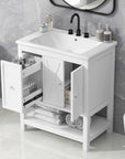 bathroom vanity cabinet with one drawer one package color:white