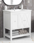 bathroom vanity cabinet with one drawer one package color:white