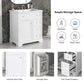 bathroom vanity cabinet with sink top door and two drawers color: white