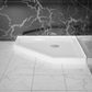 Corner Drain Neo-Angle Shower Base for Tile color:White