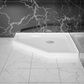 Corner Drain Neo-Angle Shower Base for Tile color:White